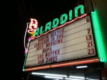 Martin on the Aladdin Theater Marquee