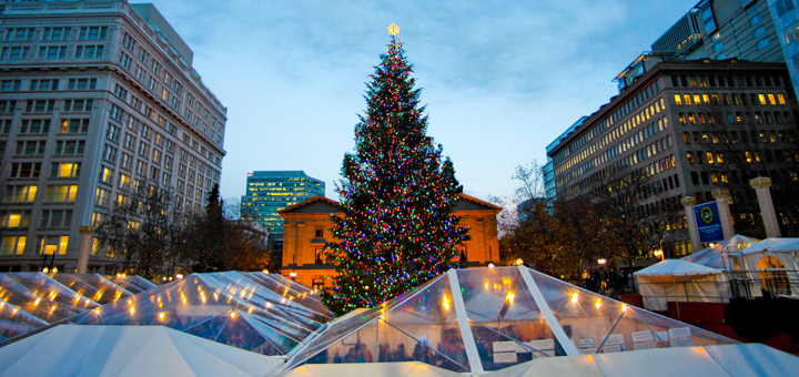 Holiday Ale Festival Tent and Portland's Christmas Tree — Timothy Horn Photography