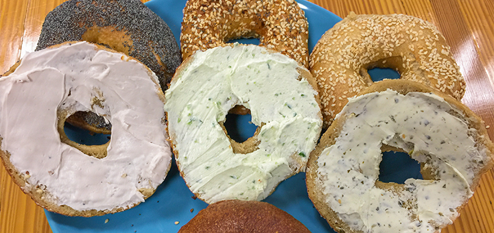 A selection of bagels from Bundy's Bagels which is owend by Joel Bundy