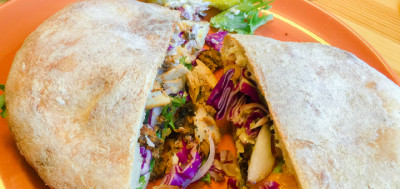 A photo of a PDX Donerland sandwich
