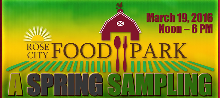 blog header graphic for the Rose City Food Park Spring Sampling event