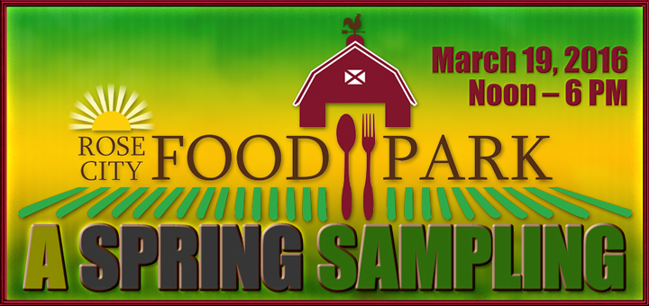 blog header graphic for the Rose City Food Park Spring Sampling event