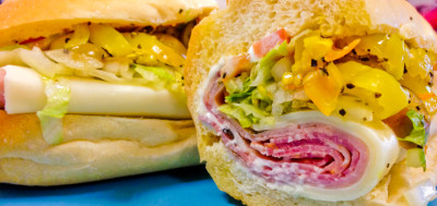 A photo of some of the Italian Hoagie available at the Monk’s Deli food cart