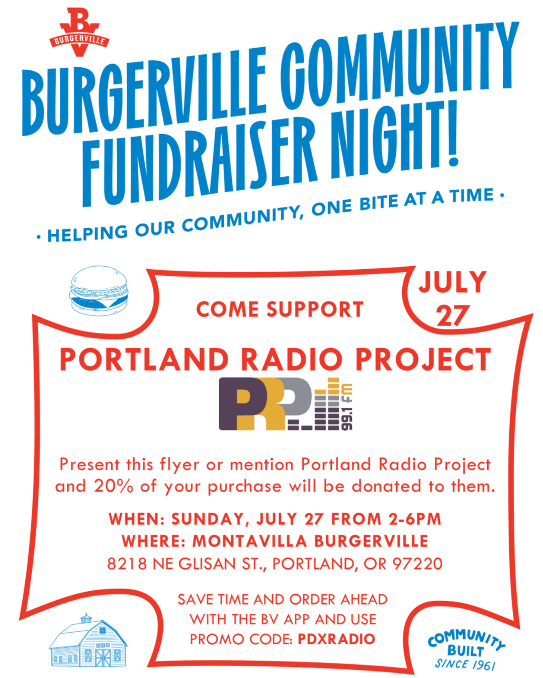 Burgerville fundraiser with PRP