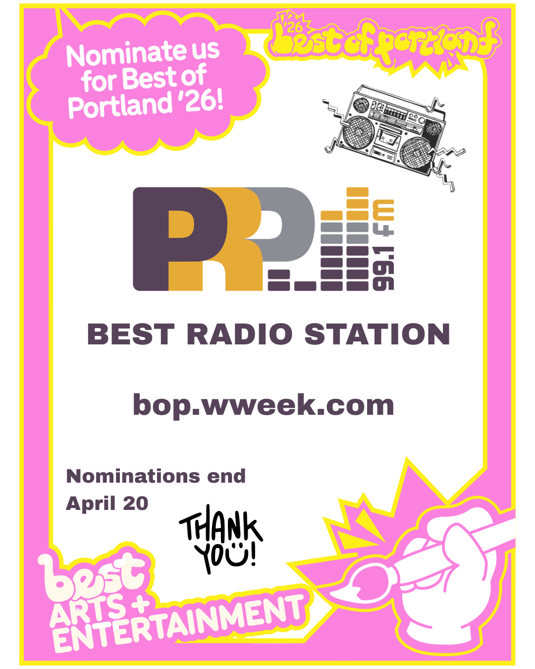 Nominate PRP for BEST RADIO STATION 